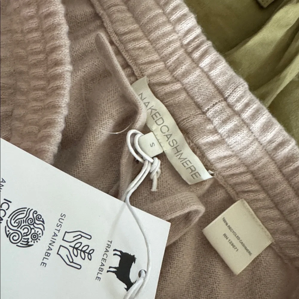 Naked Cashmere Sand 100% Cashmere Jogger Pants NWT Small Luxury Lounge $295 - Picture 4 of 6